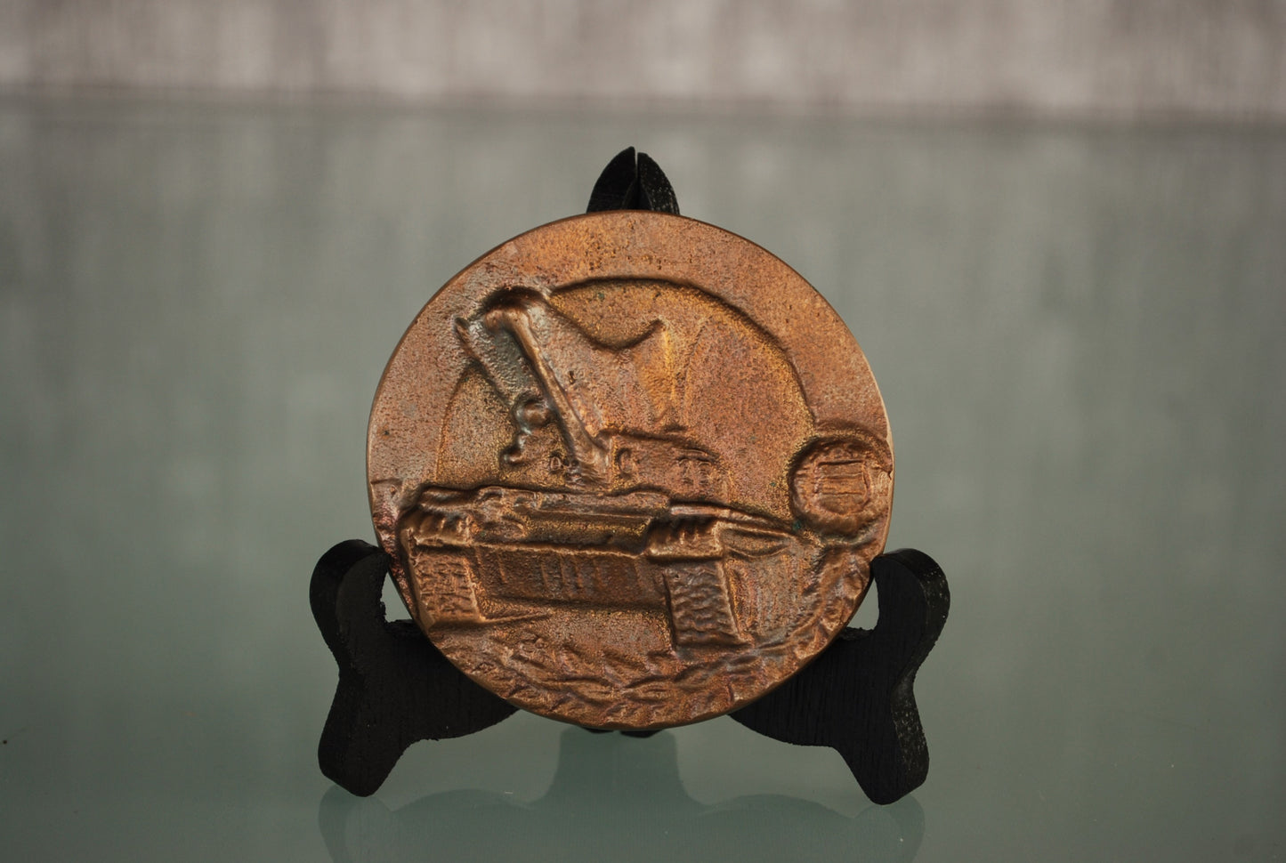 Tank Bronze plaque with flag and coat of arms *