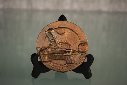 Tank Bronze plaque with flag and coat of arms *