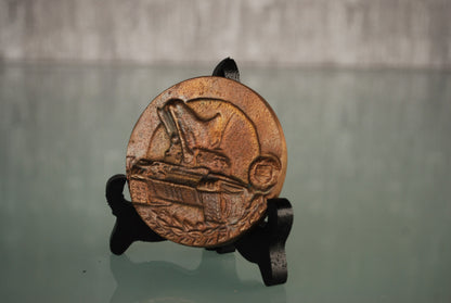 Tank Bronze plaque with flag and coat of arms *
