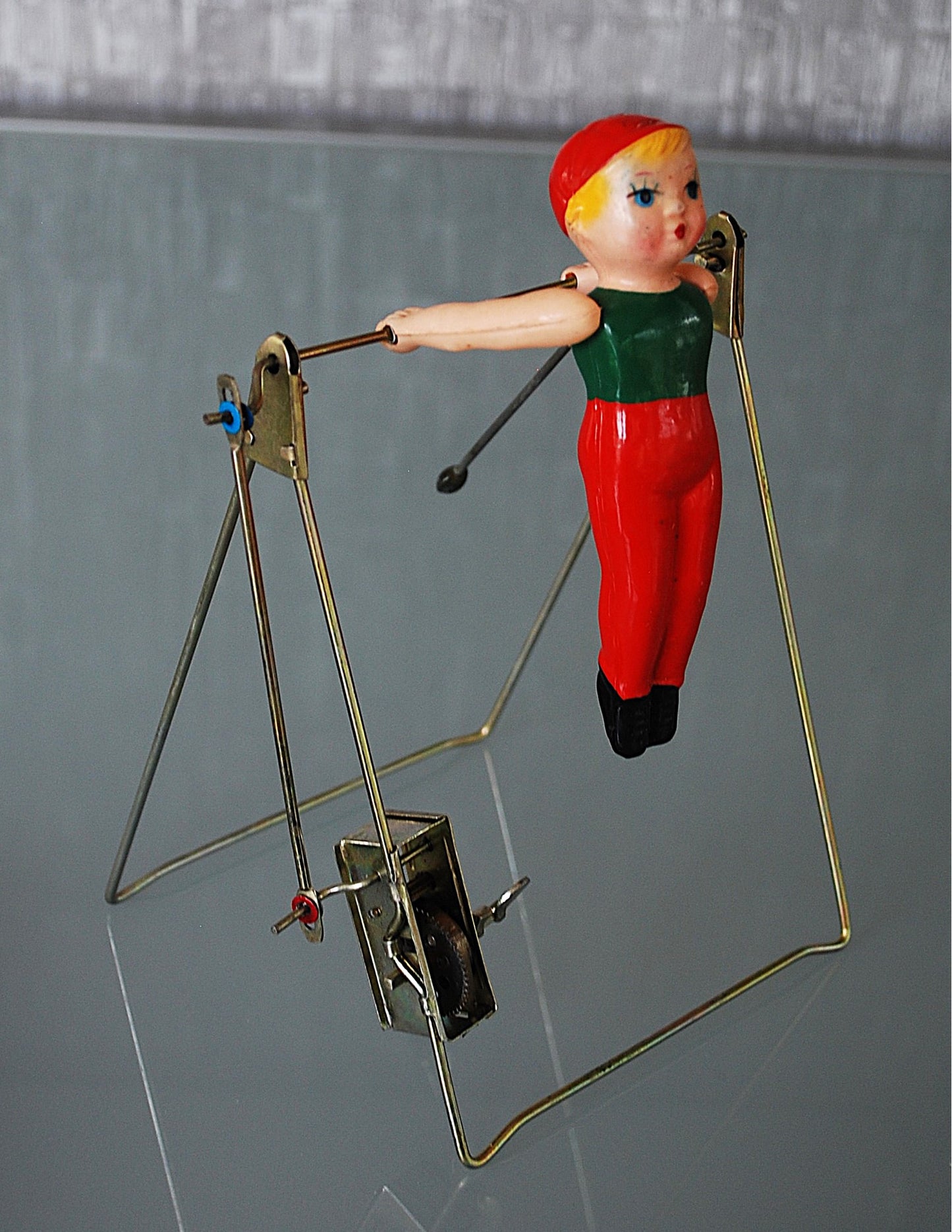 Vintage Wind-Up Turner Trapeze Toy in Box