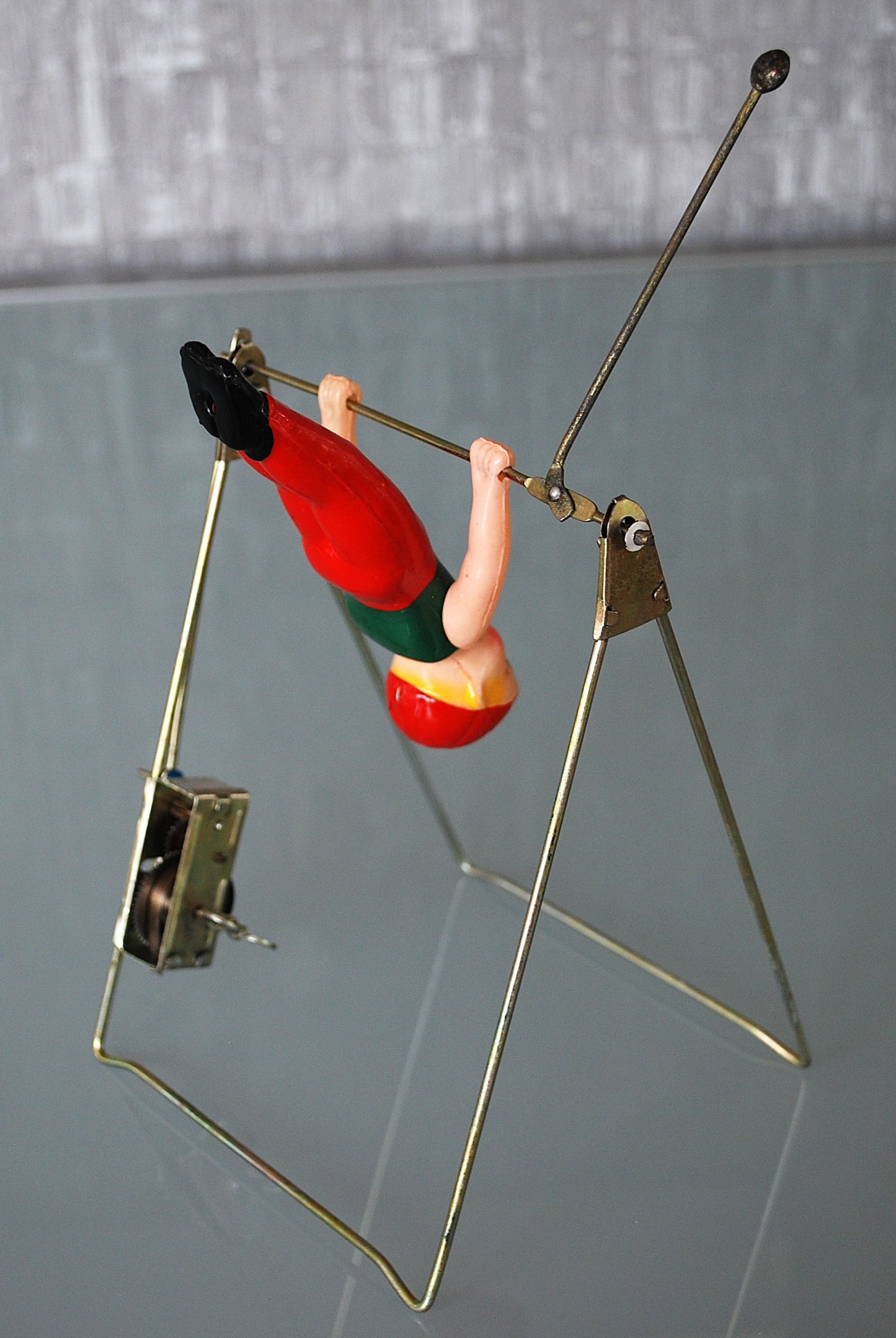 Vintage Wind-Up Turner Trapeze Toy in Box