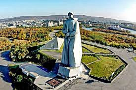 WW2 Vaas Hand geschilderd Moersmansk Monument voor verdedigers poolgebied