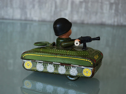 Vintage werkend tank met opwindmechanisme blikken speelgoed made in China
