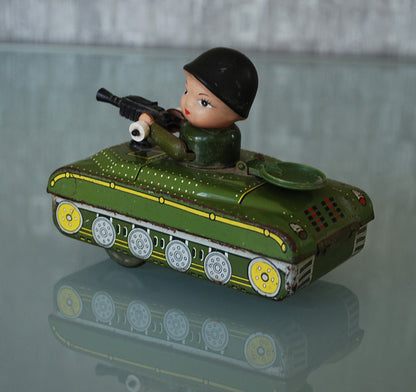 Vintage werkend tank met opwindmechanisme blikken speelgoed made in China