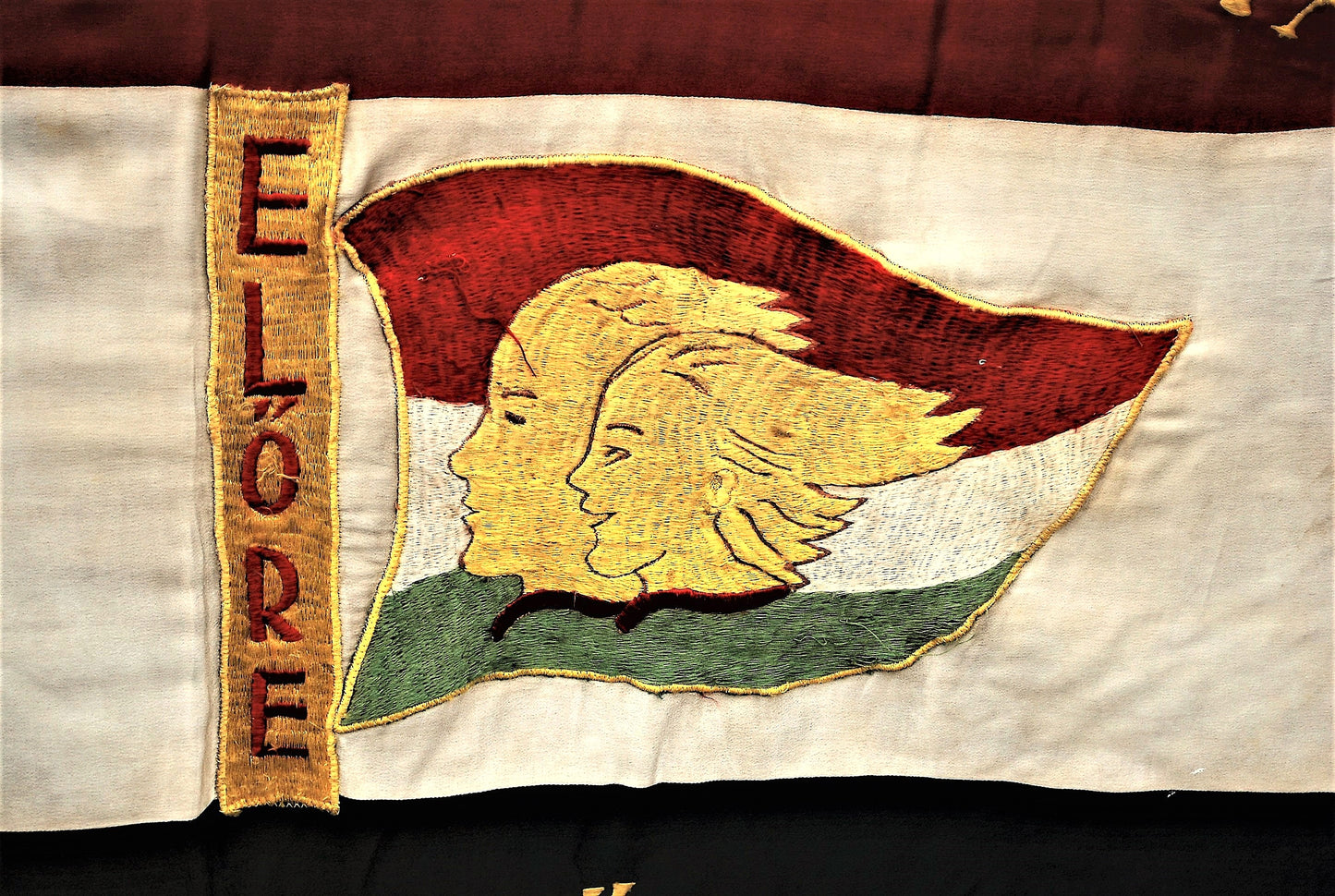 Hungarian Communist Youth League Original Flag, Flagpole Tip, Flagpole and 36 Shields