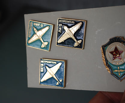 Vliegtuig spelden set met Badge Compleet set