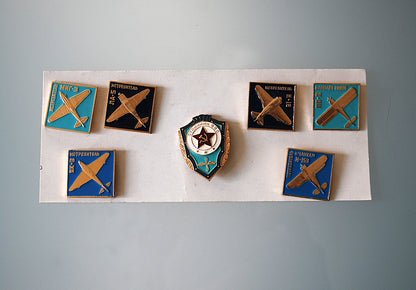 Vliegtuig spelden set met Badge Compleet set