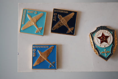 Vliegtuig spelden set met Badge Compleet set