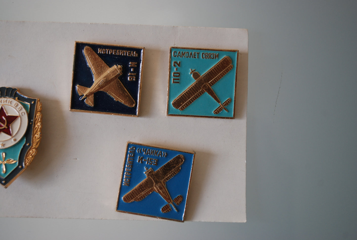 Vliegtuig spelden set met Badge Compleet set