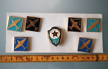 Vliegtuig spelden set met Badge Compleet set