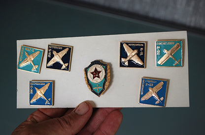 Vliegtuig spelden set met Badge Compleet set