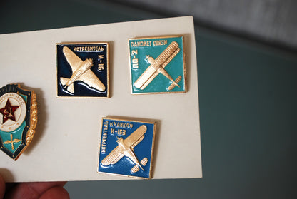 Vliegtuig spelden set met Badge Compleet set