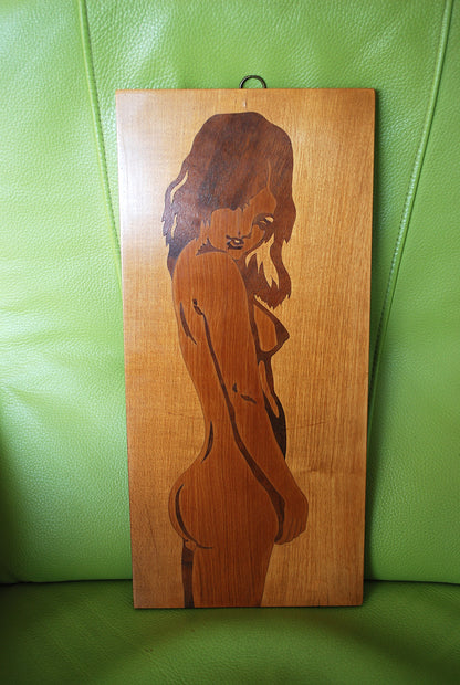 Pop Art Retro Schilderijen Ingelegd hout naakte vrouw