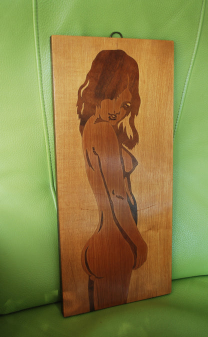 Pop Art Retro Schilderijen Ingelegd hout naakte vrouw