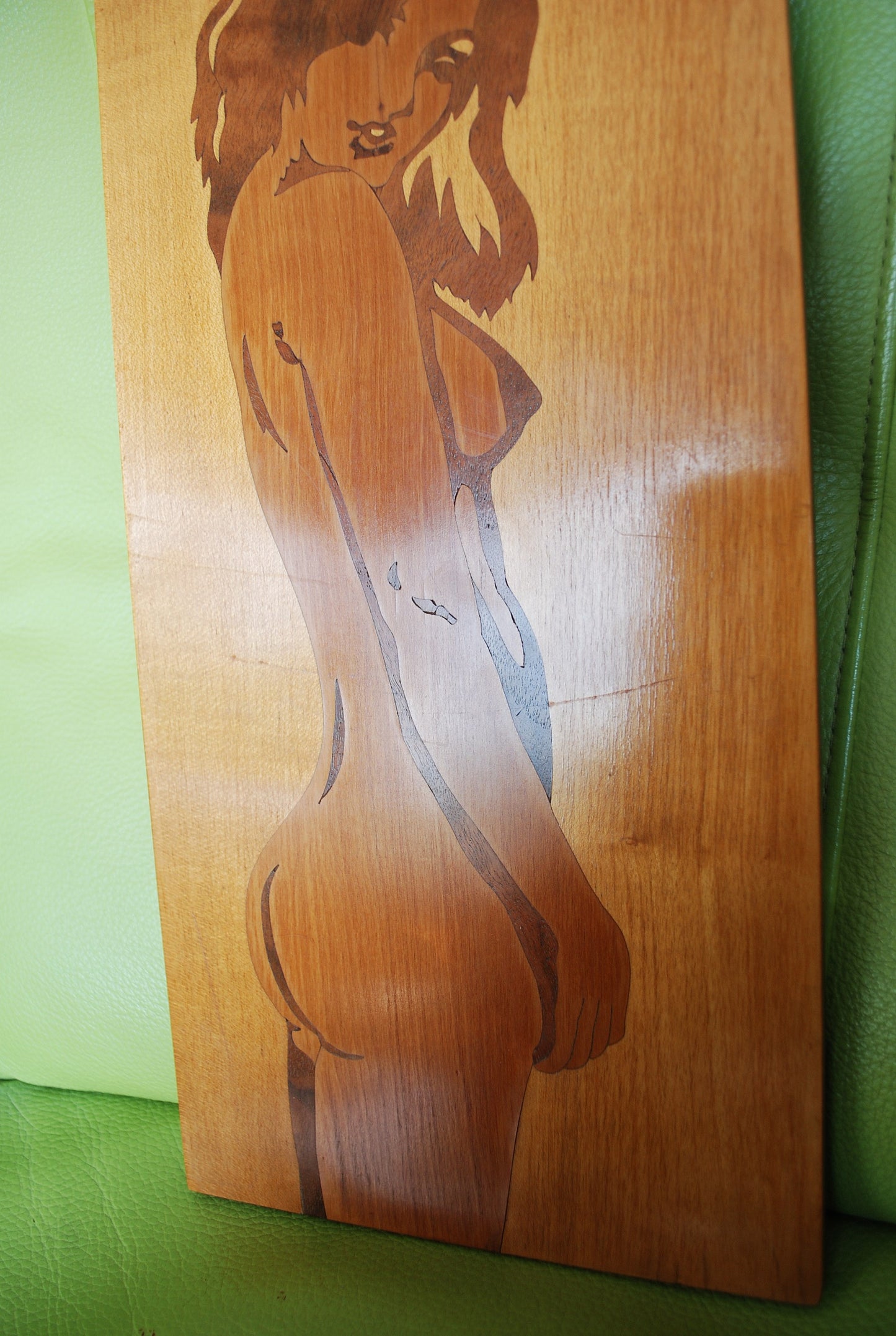 Pop Art Retro Schilderijen Ingelegd hout naakte vrouw