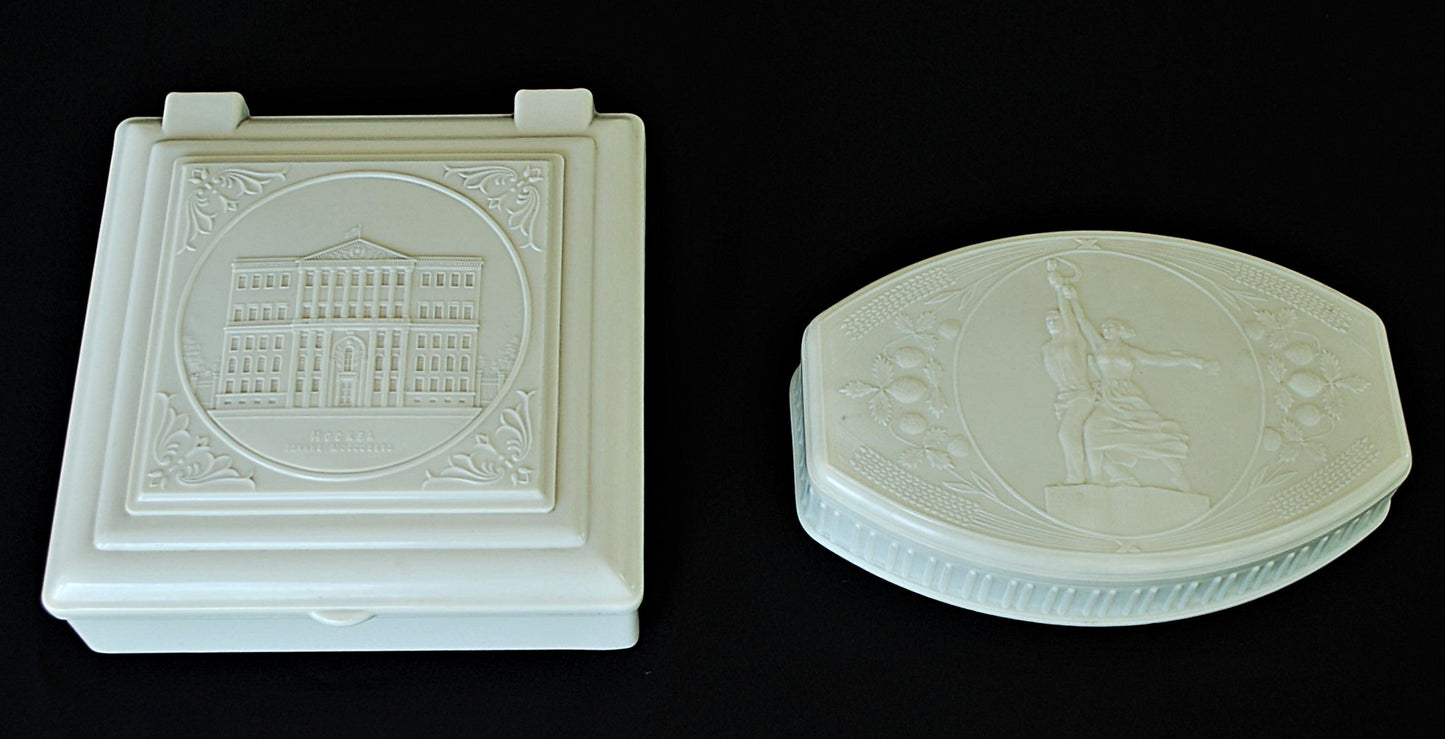 Wit bakelieten opbergdoos CCCP nummer 2