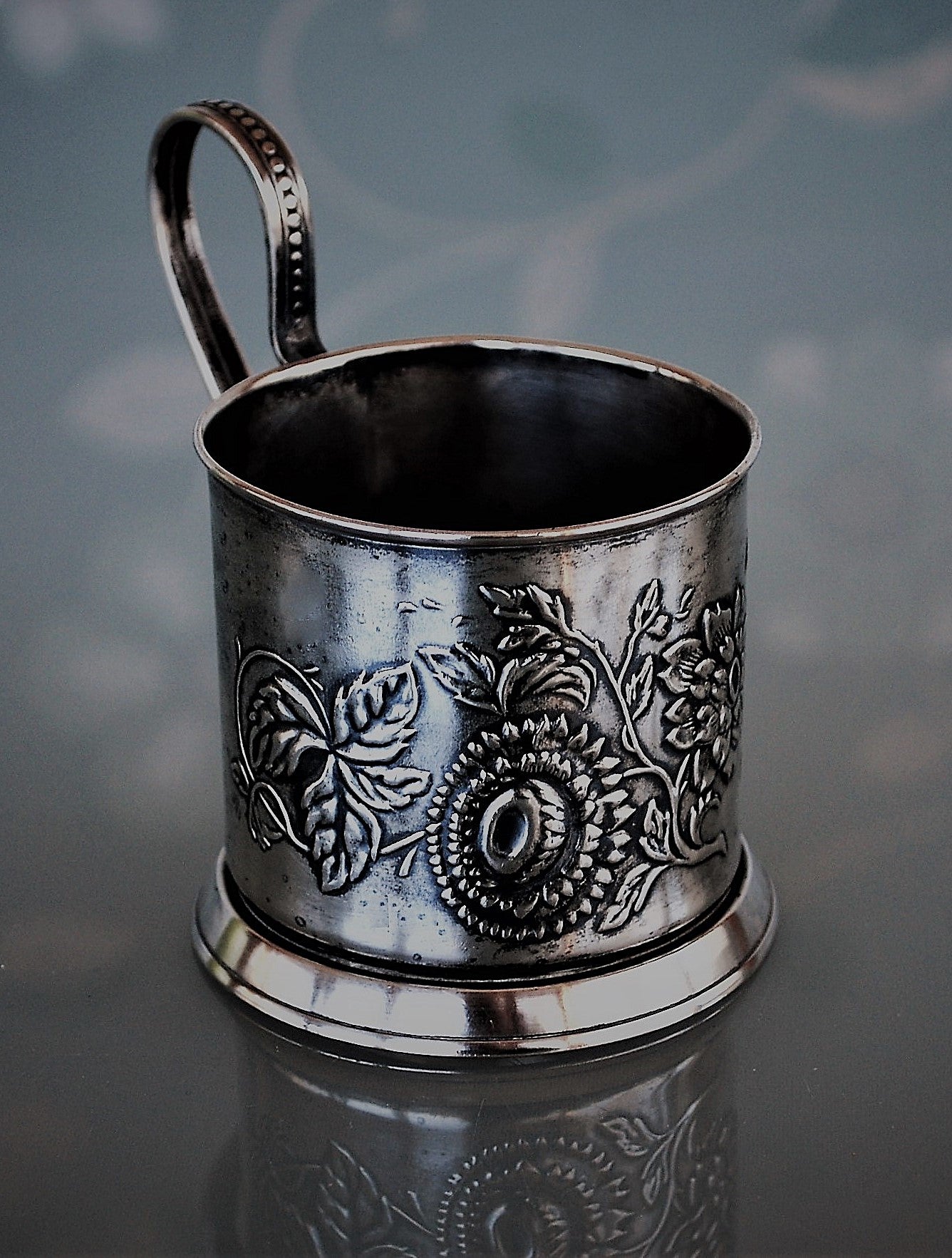 Zonnebloemen Podstakannik Vintage glas houder