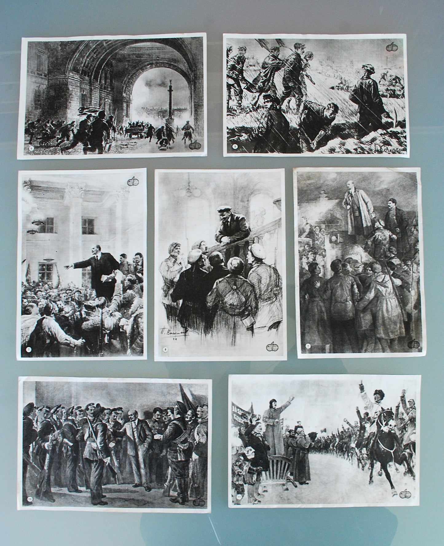 Prints Lenin en Stalin de Revolutie 1917