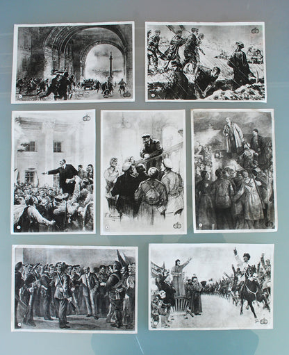 Prints Lenin en Stalin de Revolutie 1917