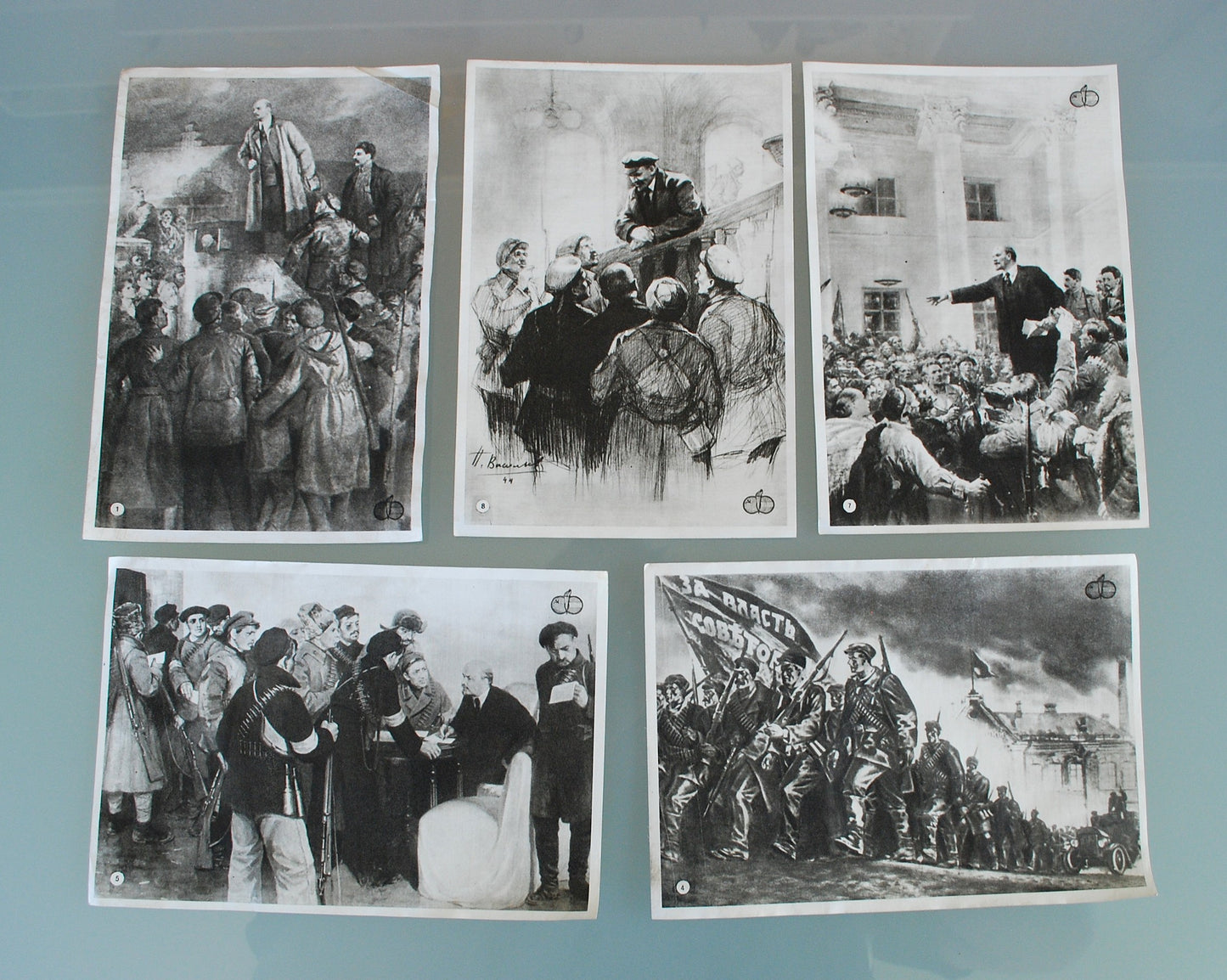 Prints Lenin en Stalin de Revolutie 1917