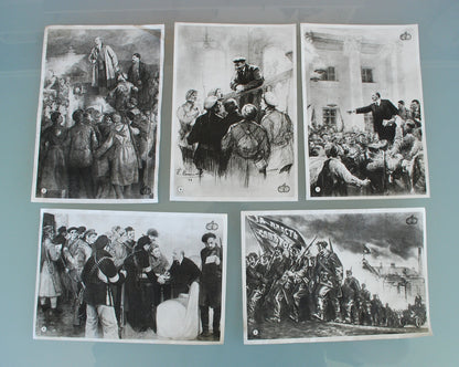 Prints Lenin en Stalin de Revolutie 1917