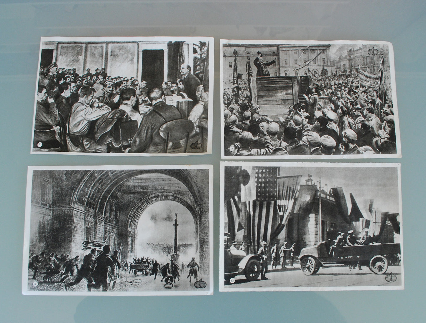 Prints Lenin en Stalin de Revolutie 1917