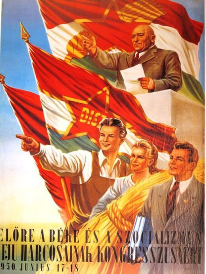 Vlag van koper " Elöre " uit verenigingsgebouw