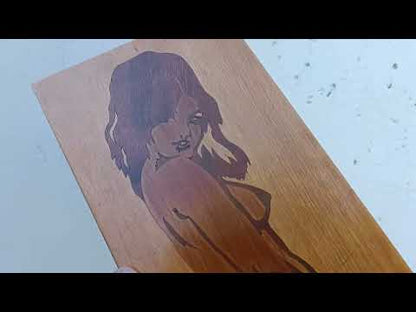 Pop Art Retro Schilderijen Ingelegd hout naakte vrouw