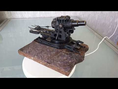 WW1 Cannon Brass Fat Bertha / Slim Emma on Marble Base + Scale