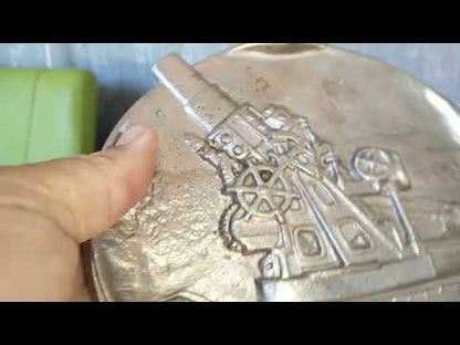 WW1 Cannon Brass Fat Bertha / Slim Emma on Marble Base + Scale