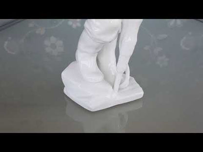 Herend Mijnwerker met Drilboor Door Beeldhouwer  Jenő Hanzély