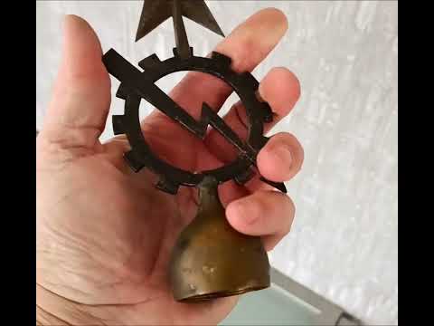 Pre order Vlag stok punt met ster, tandwiel en bliksemschicht