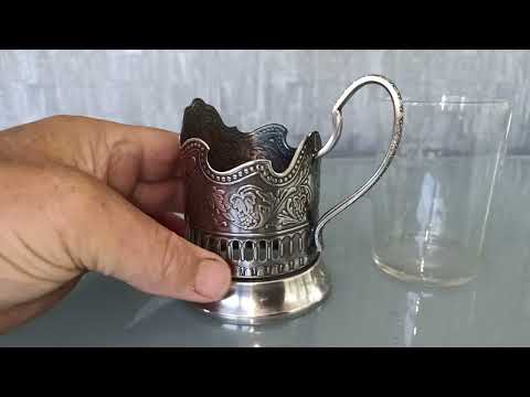 Theeglas houder "Aurora" verzilverd (Melchior)  1917 -1977 *