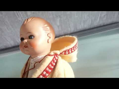 Mechanical Celluloid Doll GDR Roschi 1960's