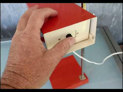 Retro Lamp Rood Wit Kubistisch vorm *