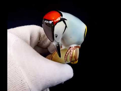 Stilistische vogel Bonte specht. Oud porselein