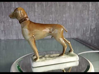 Hond Hongaarse Vizsla. Zsolnay porselein fabriek. Kunstenaar Ferenc Őry