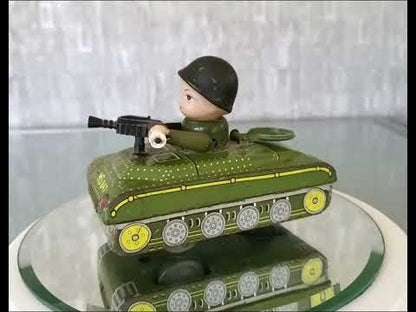Vintage werkend tank met opwindmechanisme blikken speelgoed made in China