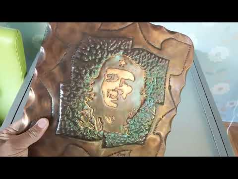 Che Guevara, Wandbord van Koper Argentijns marxistisch revolutionair en guerrillaleider.