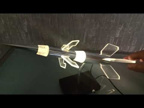 Pre order Raket lamp op eboniet sokkel Zie video!