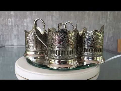 Raketten en Satellieten Boven Moskou Theeglas Houder