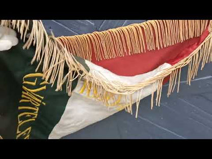Hungarian Communist Youth League Original Flag, Flagpole Tip, Flagpole and 36 Shields